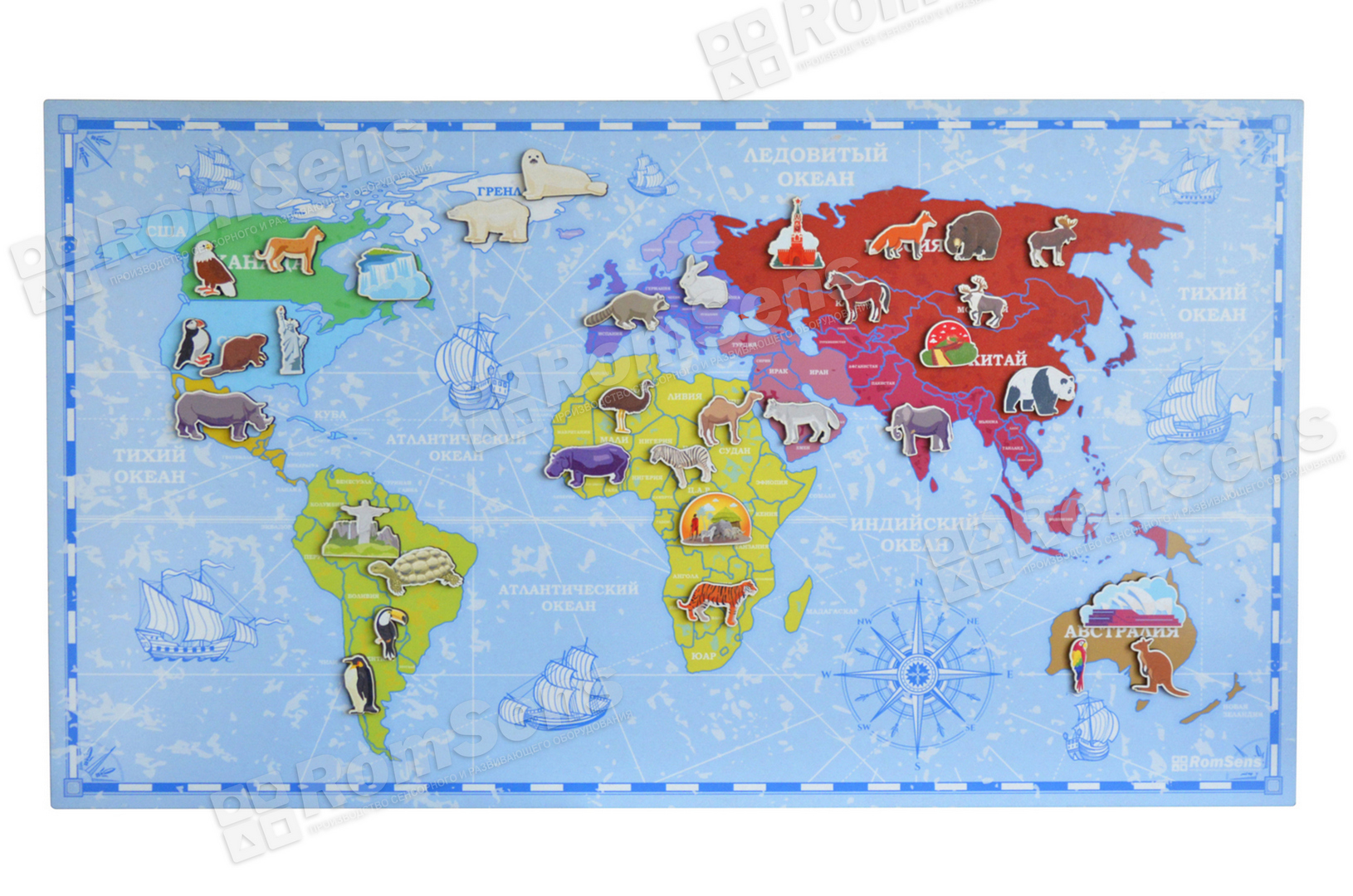 Декоративно-развивающая панель "Карта мира" RG367