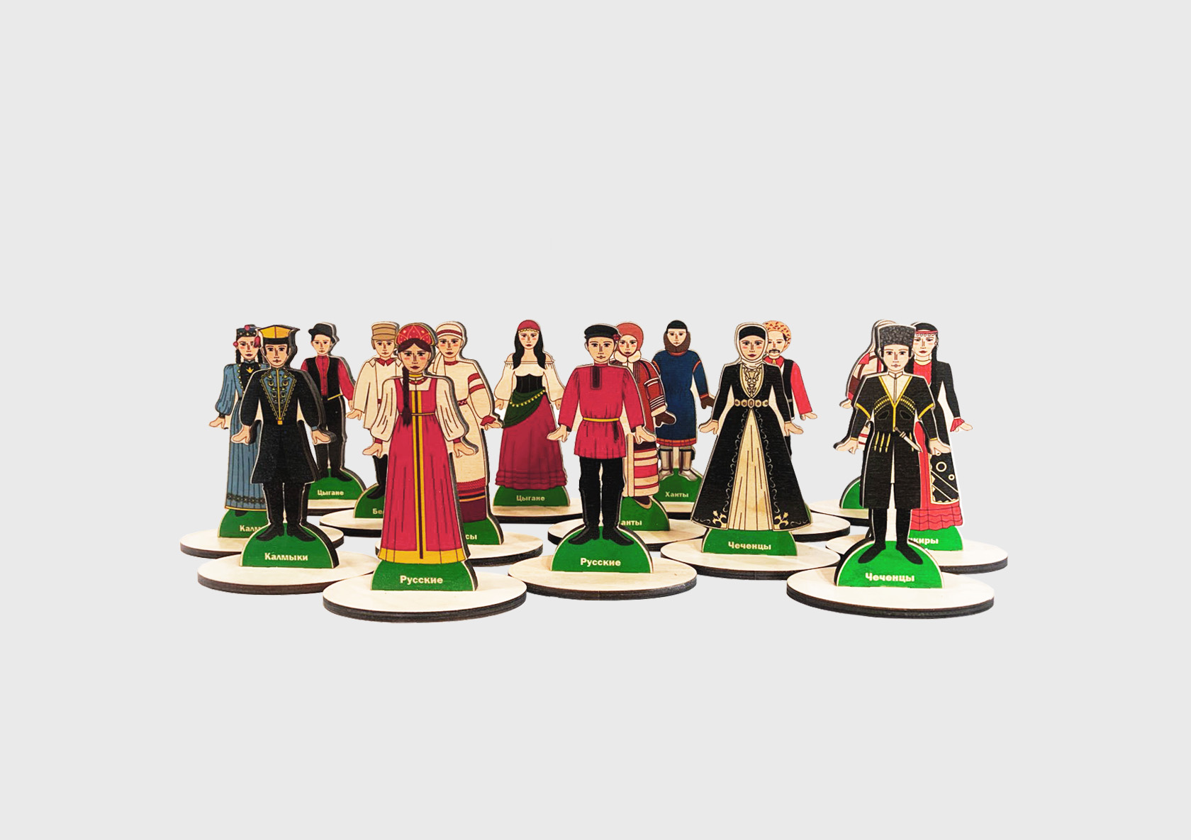 Народы России» коллекция деревянных фигурок в национальных костюмах RG462